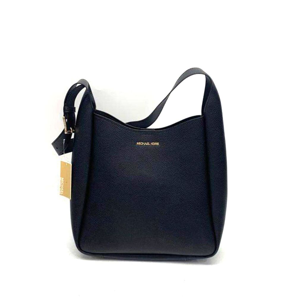 NWT Michael Kors Black Birch Medium Pebbled Leather Shoulder Bag